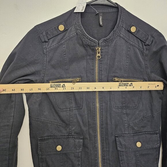 NWT Maurices Womens Black Classic Zipper Pockets Long Sleeve Jacket Size Medium - Picture 10 of 12